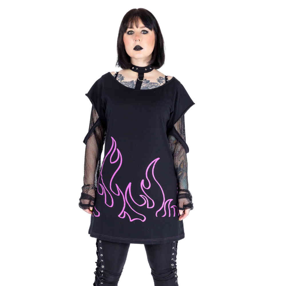 Heartless - Depths Of Hell Top - Zwart/Paars
